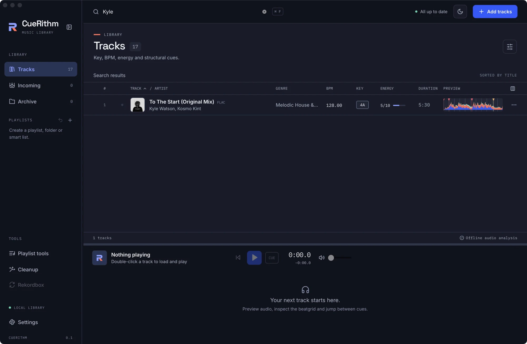 Search results for a single artist